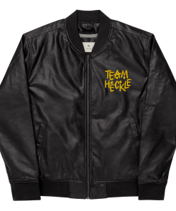 TEAM HECKLE GOLD Embroidered Leather Jacket